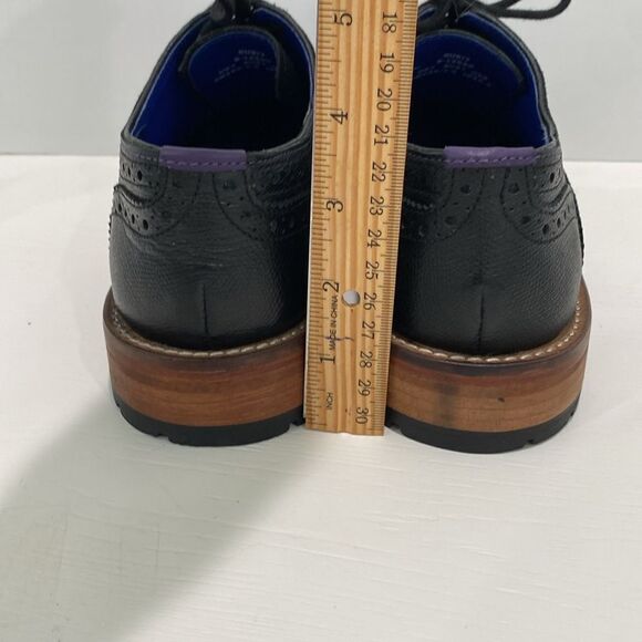 Ted Baker Guri 7 Black Oxford Brogue Shoes With Stacked Block Heel Men's Size 8 - Picture 12 of 16